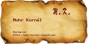 Mohr Kornél névjegykártya