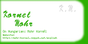 kornel mohr business card