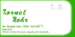 kornel mohr business card